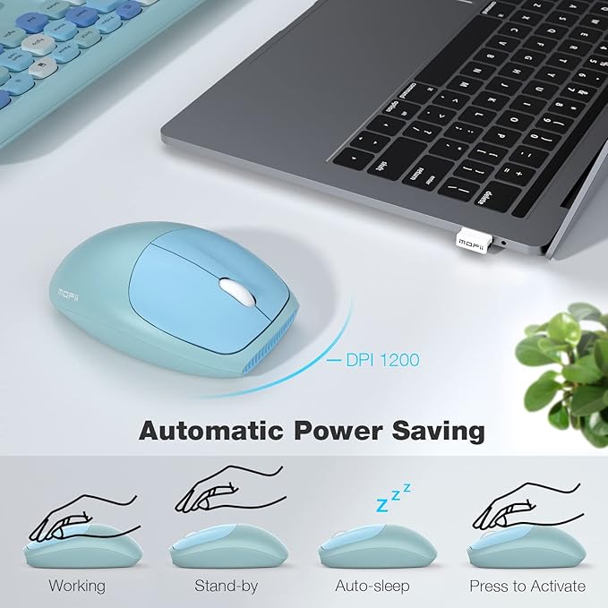 MOFII Wireless Keyboard and Mouse Combo Silent, Slim Compact 2.4G USB Full Size - Image 4