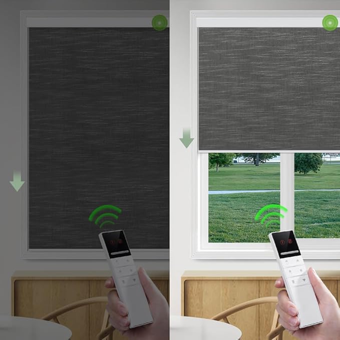 ZSHINE Motorized Blackout Window Blinds Customize Width Remote Control Wireless - Image 3