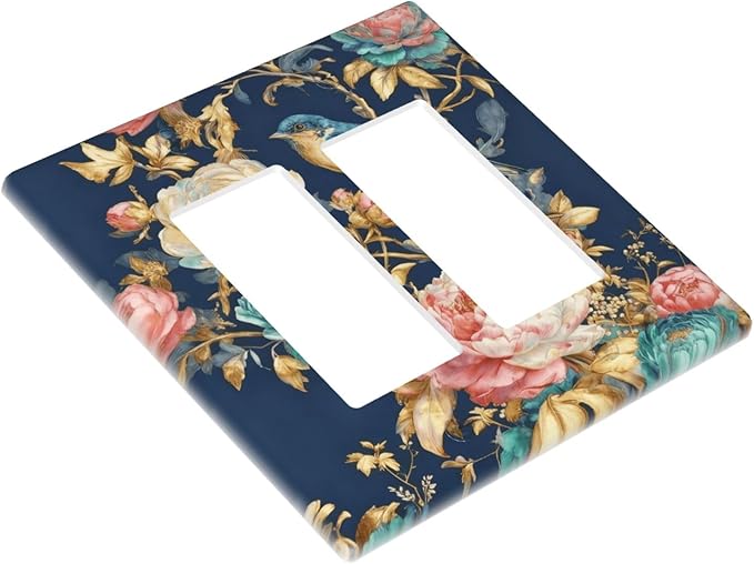 Bvtewkhz Floral Birds Morris 2 Gang Double Rocker Decorative Outlet Covers - Image 3