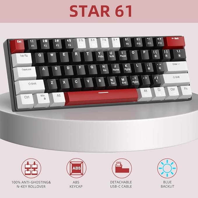 Camiysn 60% Mechanical Gaming Keyboard, Mixed Color Keycaps Gaming Keyboard - Image 2