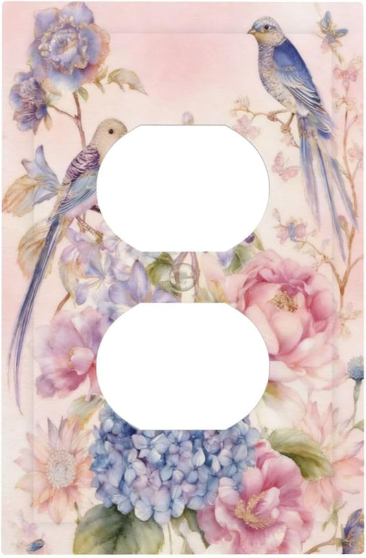 Bvtewkhz Floral Birds Morris Duplex Outlet Decorative Outlet Covers Light by Unknown