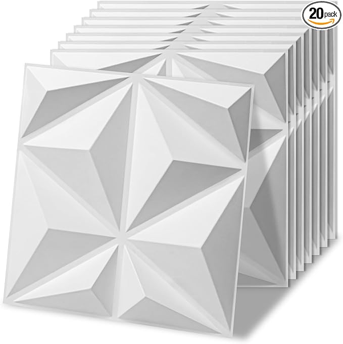 Art3d 20 Pack Decorative 3D Wall Panels, 19 Sq.Feet PVC Interior Wall Décor by Art3d