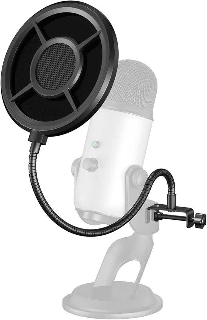 Microphone Pop Filter, Aokeo Mic Mask Shield, Three-layer Wind Pop Screen by Aokeo
