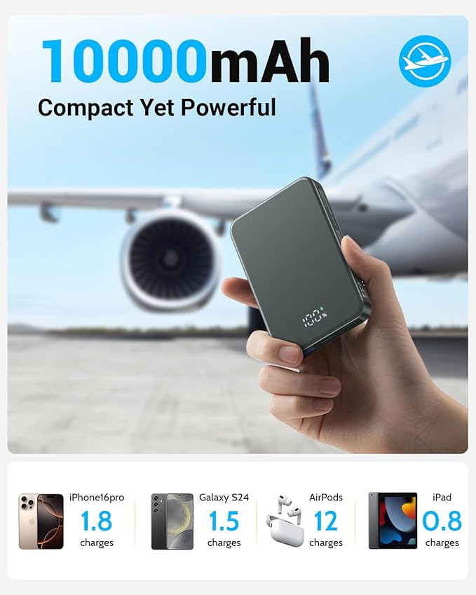 POAQCIF for Magsafe Portable Charger, Aluminum Alloy Small 10000mAh 20W PD - Image 2
