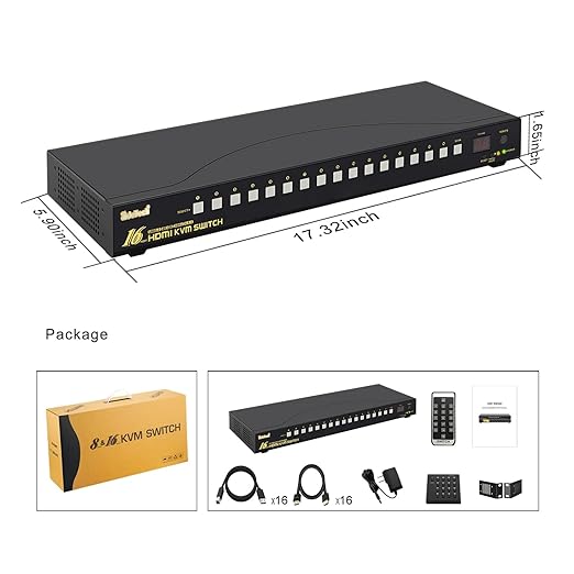JideTech 16x1 HDMI USB KVM Switch 4K@60Hz - Image 9