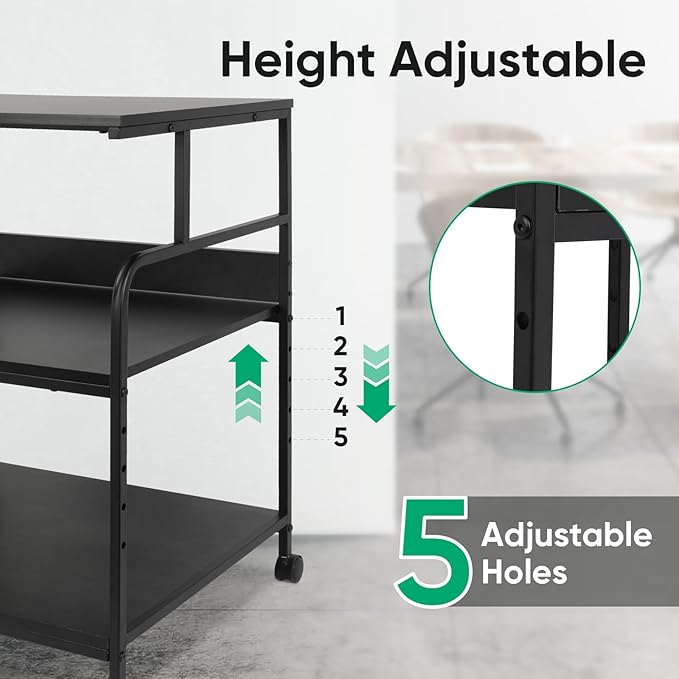 GCCSJ Large Printer Stand，3 Tier Printer Cart - Image 4