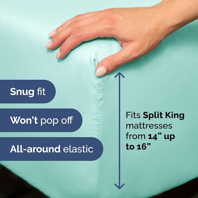 Split Head King Sheet Set – 4 Piece Flex Split Top King Sheets - Image 5