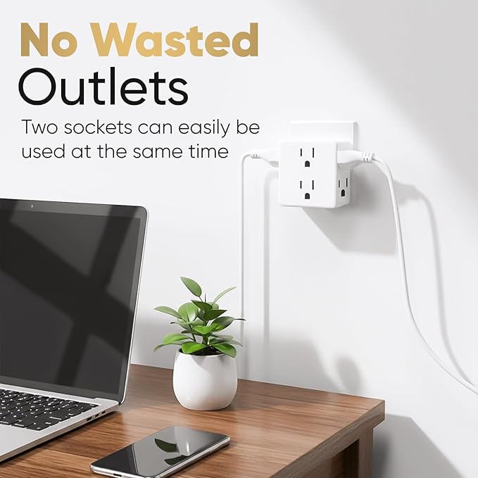 Multi Plug Outlet Splitter, Unidapt Multiple Outlets Extender Adapter - Image 3