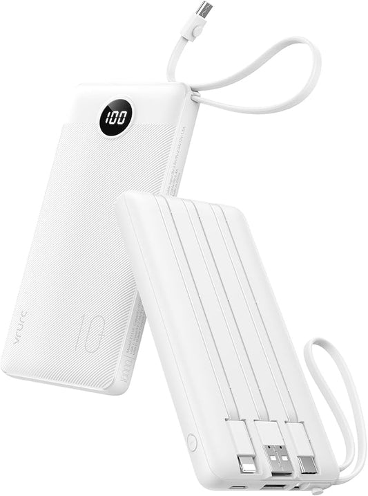 VRURC Portable Charger Power Bank, 10000mAh Travel Essentials Battery Pack by Home