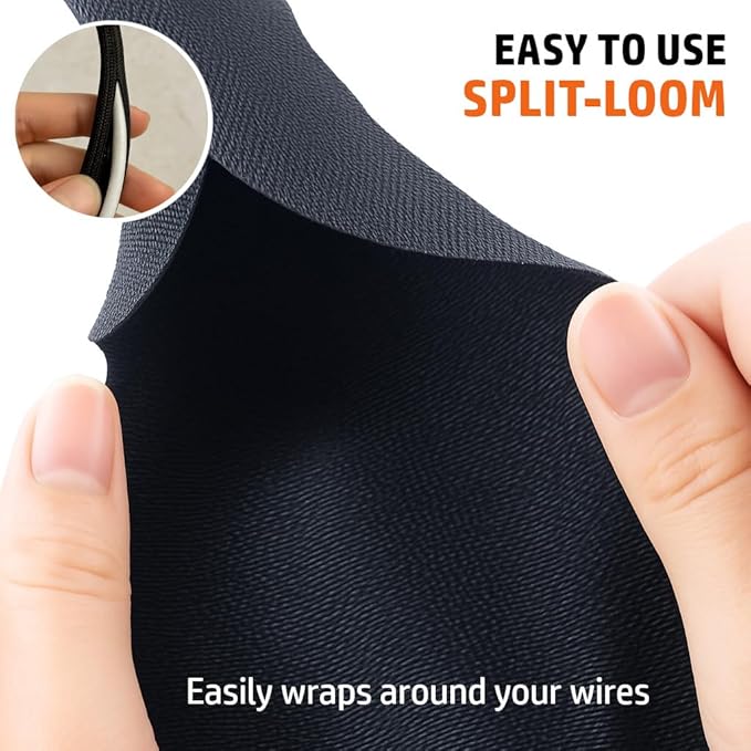 MGI SpeedWare Woven Mesh Split-Sleeve Wire Loom - Image 2