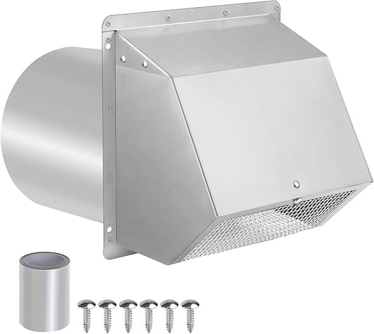 8 inch Wall Vent Ccover, Exhaust Vent Hooded Wall Vent by JYINCPED