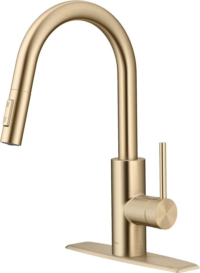 KRAUS Oletto Single Handle Pull Down Kitchen Faucet by KRAUS
