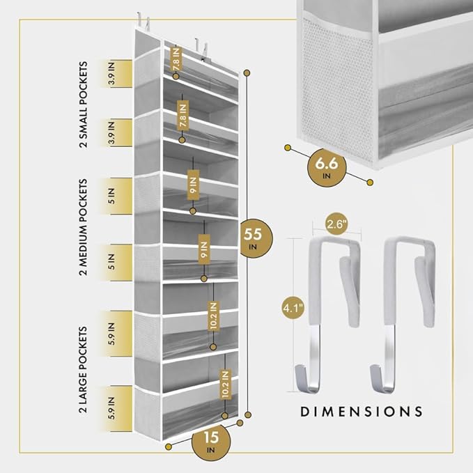 HOMELUX THEORY UPGRADED 6 Tiers Over The Door Organizer Hanging - Image 2