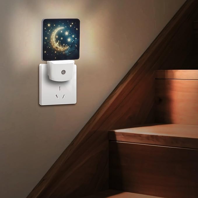 Moon and Starry Sky Night Light, Plug into Wall Decor Nightlights - Image 6