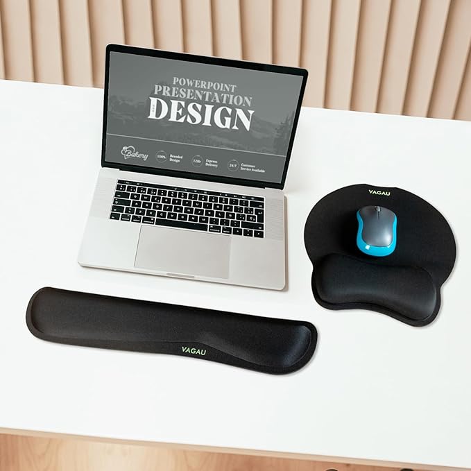 VAGAU Premium Keyboard Wrist Rest and Mouse Pad Wrist Support, Ergonomic Memory - Image 2