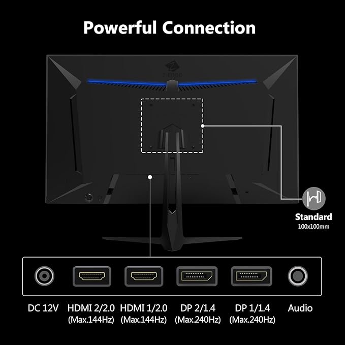 Z-Edge 27 Inch 240Hz Gaming Monitor, 2K QHD 1440P, Fast IPS Computer Monitor - Image 6