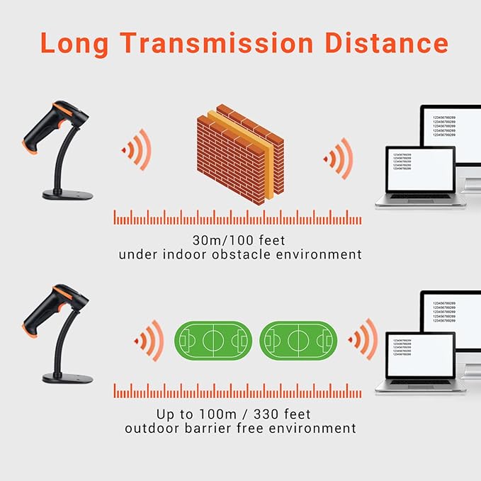 Tera Barcode Scanner Wireless 1D Laser Cordless Barcode Reader - Image 4
