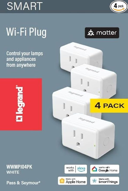 Legrand Radiant® Wi-Fi Matter Smart Plug Matter Hub Required 15A, Easy Setup by Legrand-PassSeymour