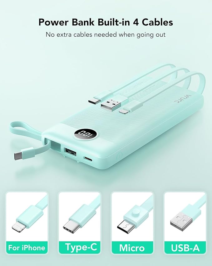 VRURC Portable Charger for iPhone, 22.5W Fast Charging Power Bank 10000mAh - Image 2