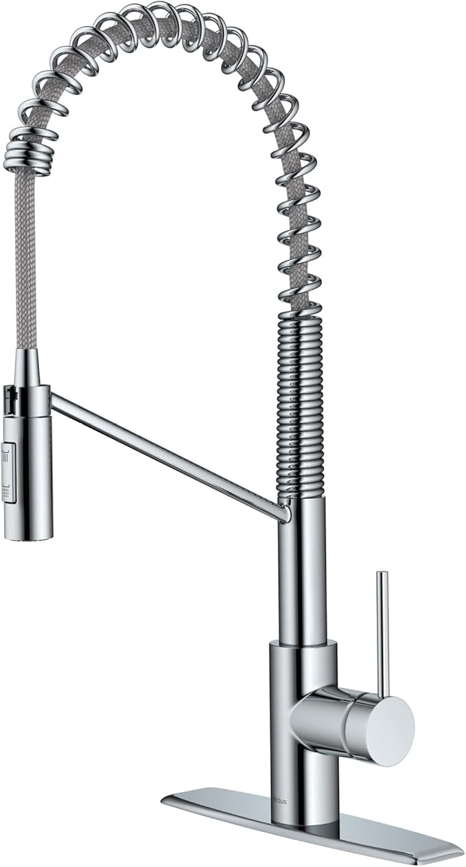 KRAUS Oletto Commercial Style Single Handle Pull Down Kitchen Faucet by KRAUS