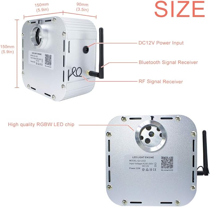 AZIMOM High Brightness 32W Twinkle Fiber Optic Light Source RGBW Light Box - Image 5