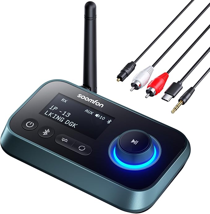SOOMFON Bluetooth Transmitter for TV 3-in-1 Bluetooth 5.0 Transmitter Receiver by SOOMFON