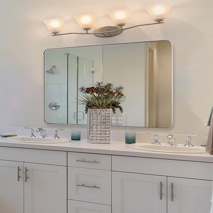 ANDY STAR Chrome Bathroom Mirror, 24”x40” Polished Nickel Rounded Corner - Image 4
