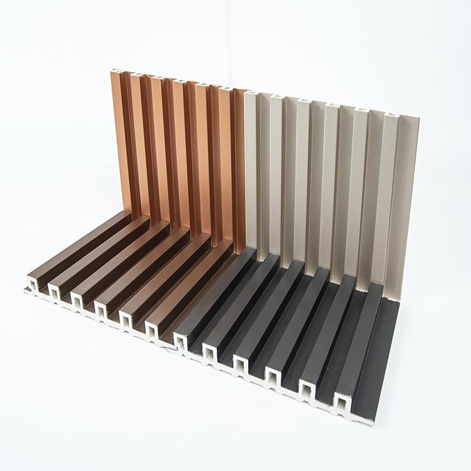 Art3dwallpanels Slat Wall Paneling, 4 Pack Glossy Metal Finish WPC Soundproof - Image 4