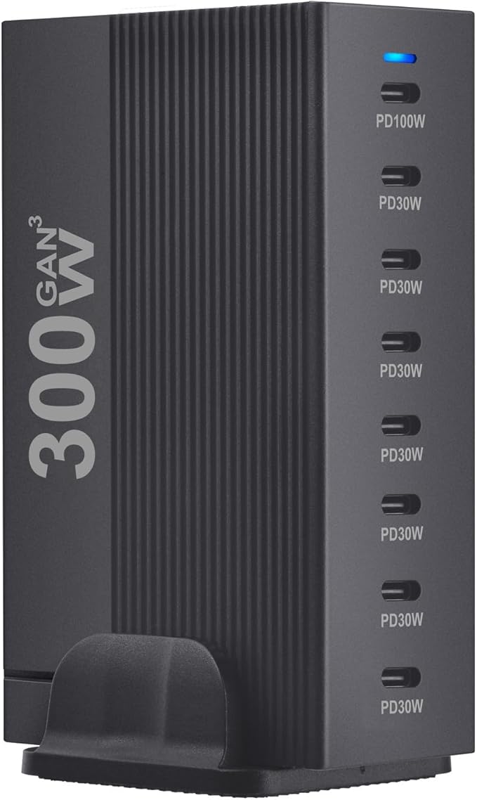 OHLOPL 300W 8-Port GaN PD3.1 Desktop Charging Station | Intelligent Power - Image 3