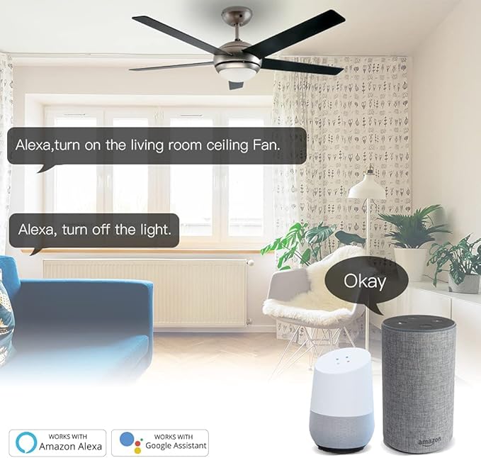 MOES WiFi Smart Ceiling Fan Light Wall Switch, Smart Life/Tuya APP Remote Timer - Image 3