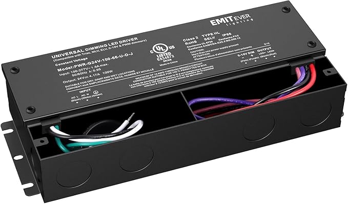 EMITEVER Dimmable Led Driver, 2 Packs 100W AC 110V-277V to DC 24V Transformer - Image 8