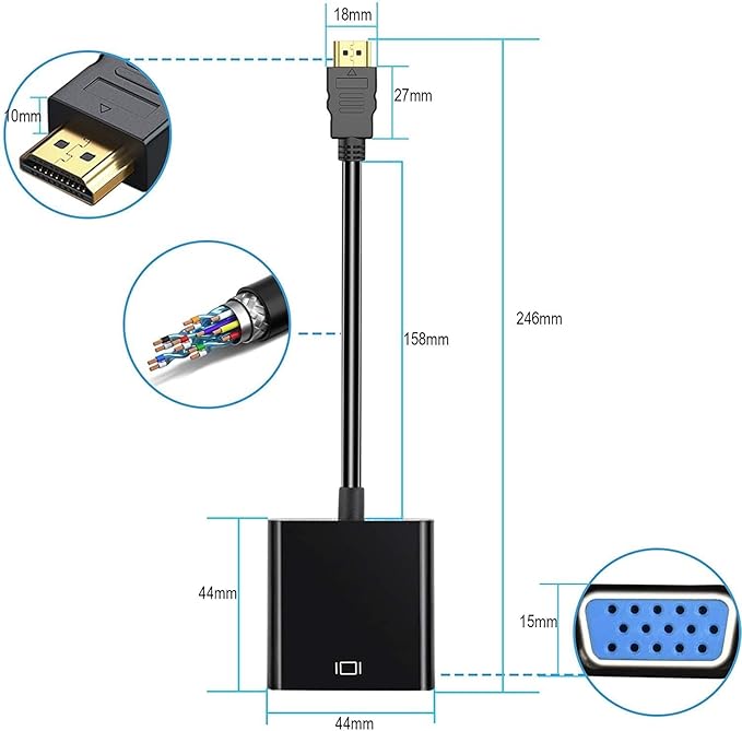 HDMI to VGA Adapter, HDMI Adapter Compatible - Image 4