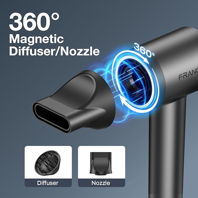 Professional Hair Dryer, 000 RPM High-Speed & 200 Million Negative Ions - Image 6