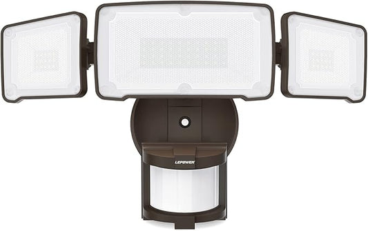 LEPOWER LED Security Light Motion Sensor Light Outdoor, 38W 4200LM Motion by LEPOWER