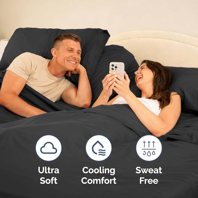 Split Head King Sheet Set – 4 Piece Flex Split Top King Sheets - Image 5