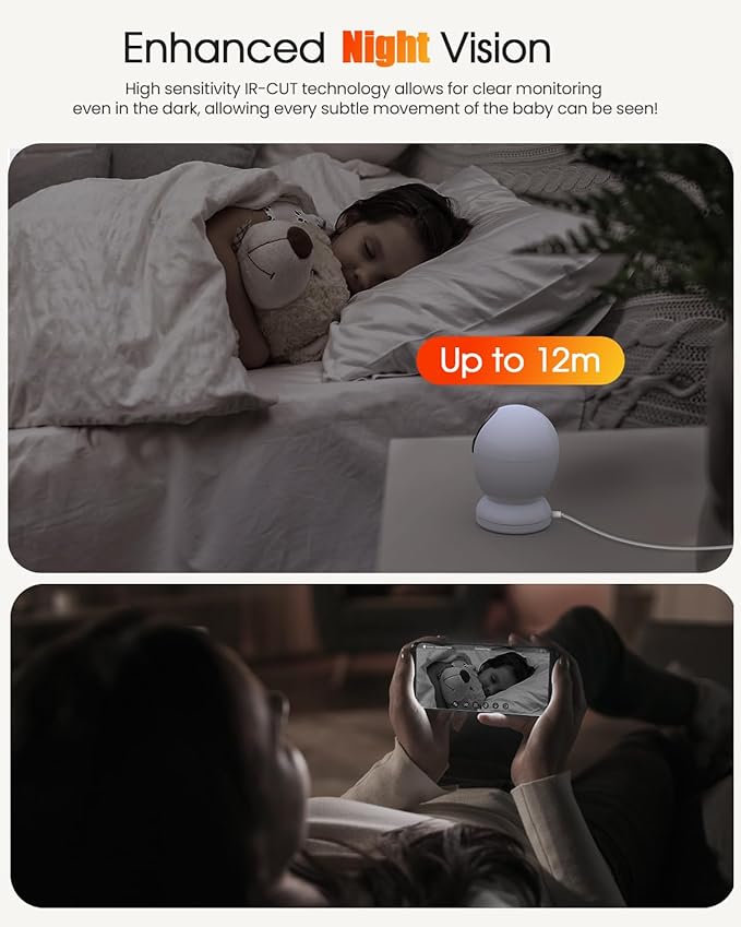 usogood 2.5K Indoor Camera for Home Security, 360°Pet Camera Indoor - Image 7