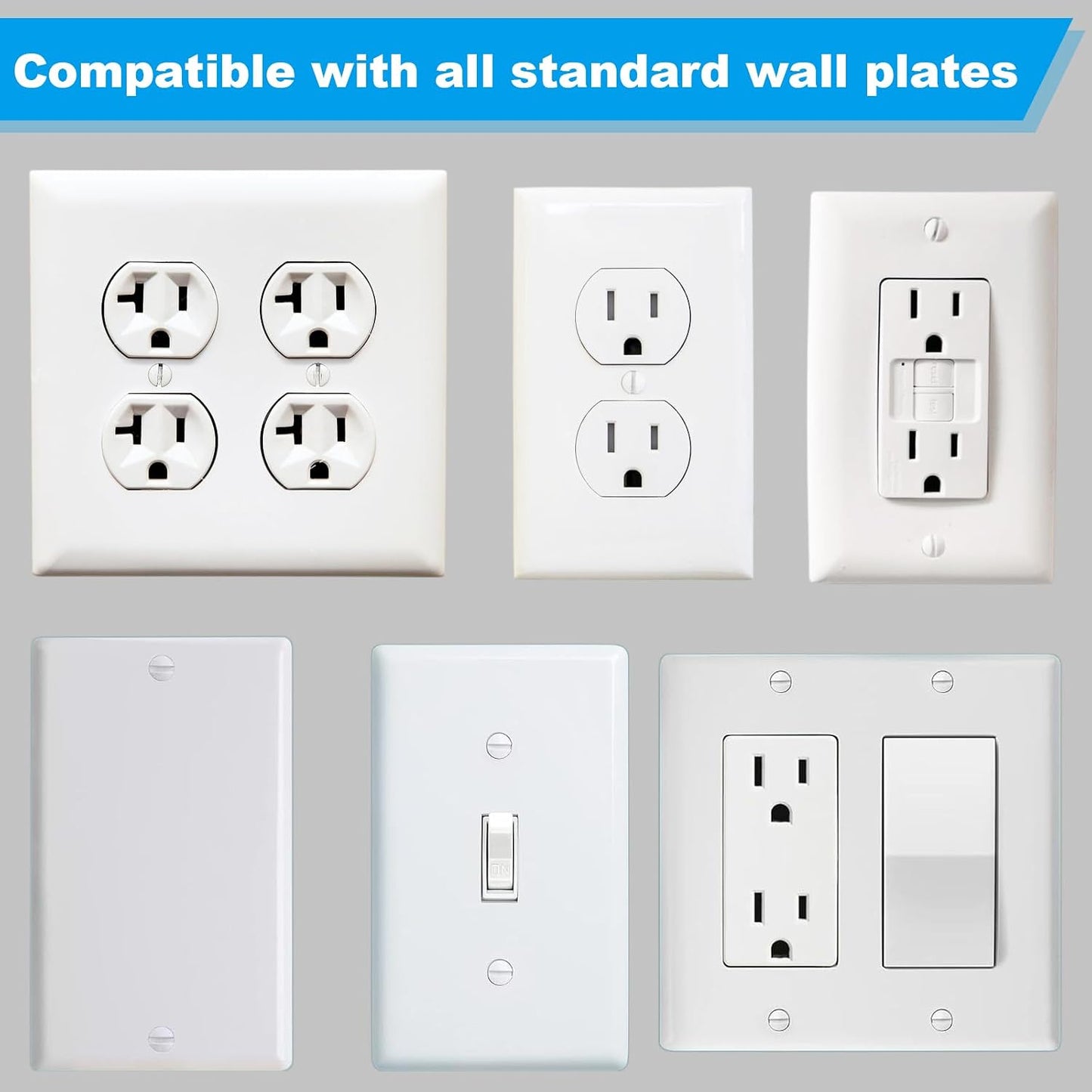 120PCS White Wall Plate Screws Kit, #6-32 Outlet Cover Screws | Electrical Cover Panel Switch Plate Screws 5 Length Sizes (3/8", 9/16", 3/4", 1", 1-3/16")