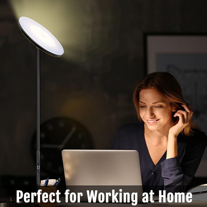 JOOFO Floor Lamp, 30W/2400LM Sky LED Modern Torchiere 3 Color Temperatures - Image 2