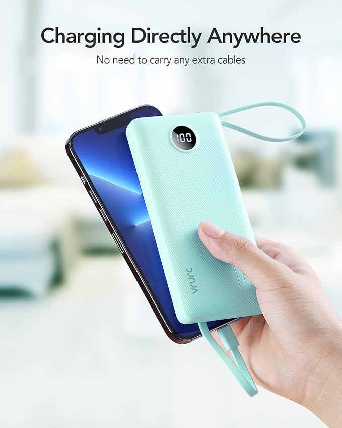 VRURC Portable Charger for iPhone, 22.5W Fast Charging Power Bank 10000mAh - Image 8