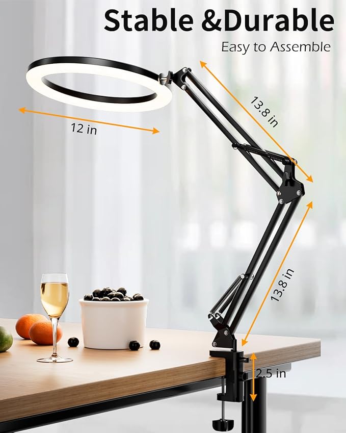 UBeesize 12’’ Ring Light with Overhead Phone Mount, LED Selfie Light with Stand - Image 4