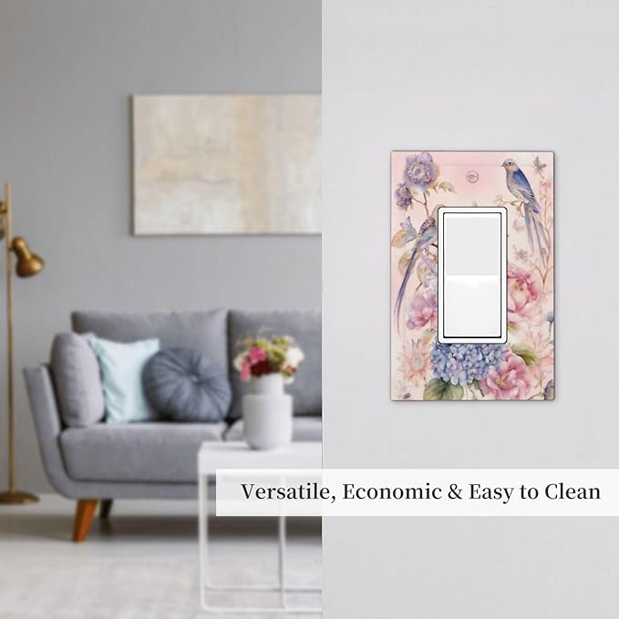 Bvtewkhz Floral Birds Morris 1 Gang Single Rocker Decorative Outlet Covers - Image 7
