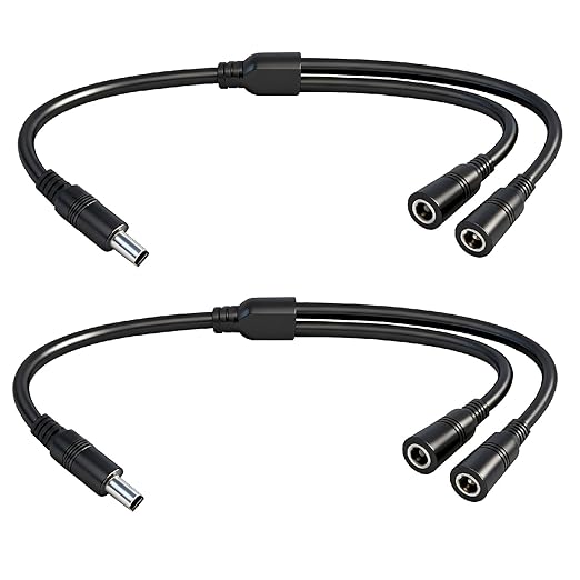 1.3FT 5.5mmx2.5mm 14AWG 12V/24V DC Power Splitter 1Male to 2Female High Power by IMIYORE