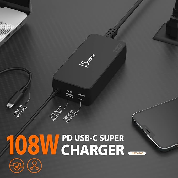 j5create 108W USB Type C PD Super Charger - Image 2