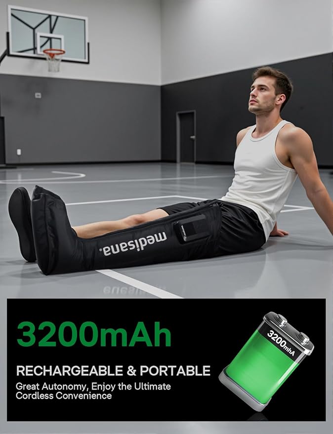 Medisana Leg Compression Massager, Cordless Rechargeable Air Pressure Boot - Image 2