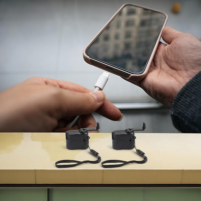 2PCS USB Hand Crank Charger Generator Manual Dynamo Power Supply - Image 6