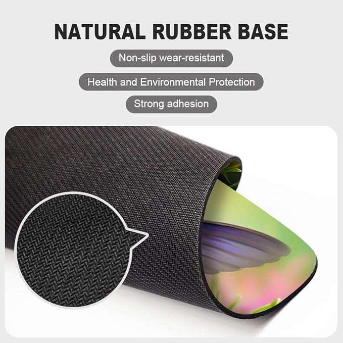 Hummingbird Flowers Square Mouse pad, Waterproof, Anti Slip Rubber Base - Image 4
