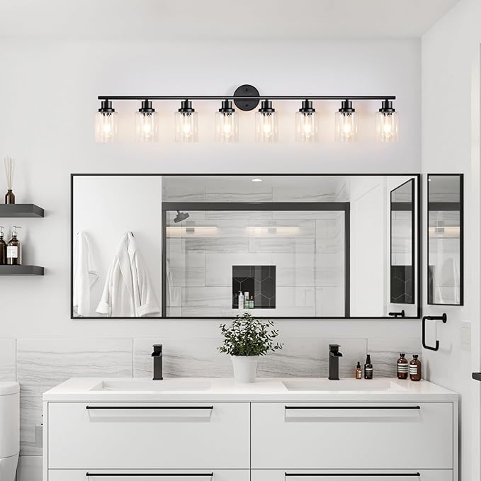 Guliaofo 8-Light Black Vanity Lights, Modern Bathroom Light Fixtures - Image 8