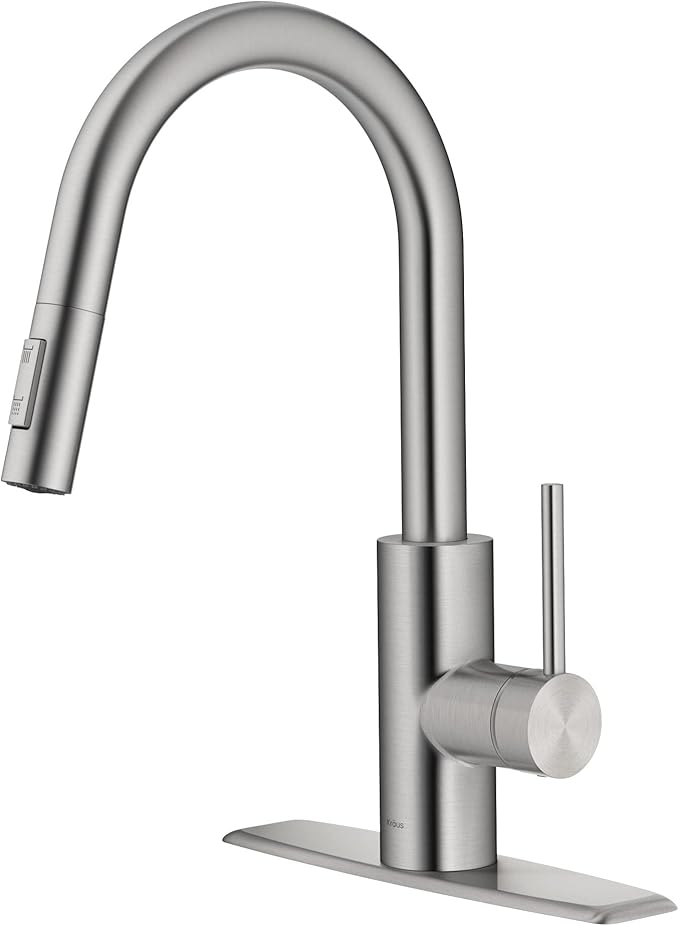 Kraus Oletto Spot Free Stainless Steel Dual Function Kitchen Faucets - Image 14