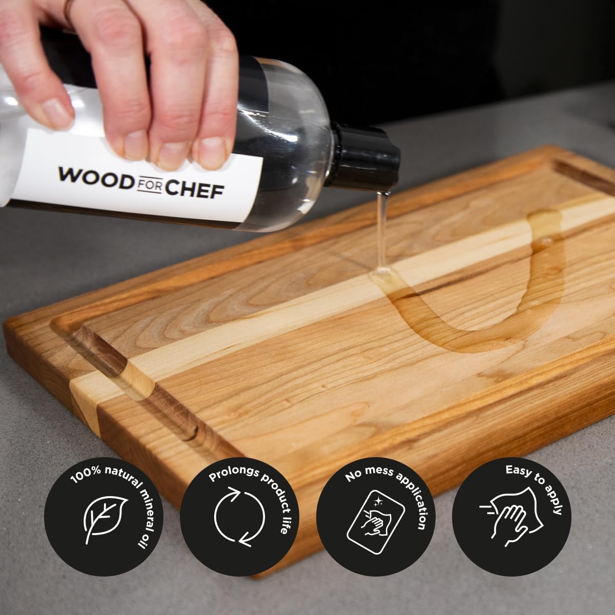 Cutting Board Food Grade Mineral Oil (16 oz) - Revitalize Cutting Board, Butcher Block, Countertops and Wood Utensils - Food Safe Certified NSF - Made in North America