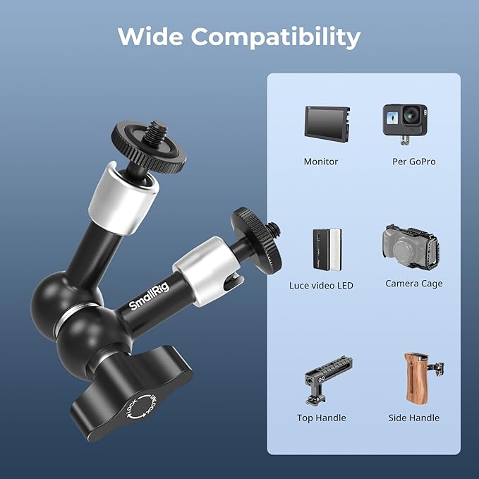SMALLRIG 5.5-inch Magic Arm 2-Pack, Articulating Adjustable Friction Arm Mount - Image 5